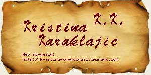 Kristina Karaklajić vizit kartica